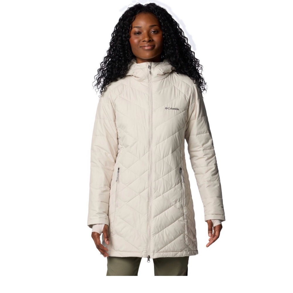 Columbia Women's Cream Hooded Jacket. Heavenly Long. Medium. Like new.